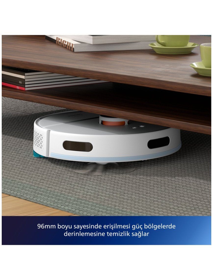 Philips XU2100/20 2000 Serisi Islak Kuru Moplu İstasyonlu Robot Süpürge, HomeRun Uygulaması, LDS Radar Navigasyon, Beyaz,