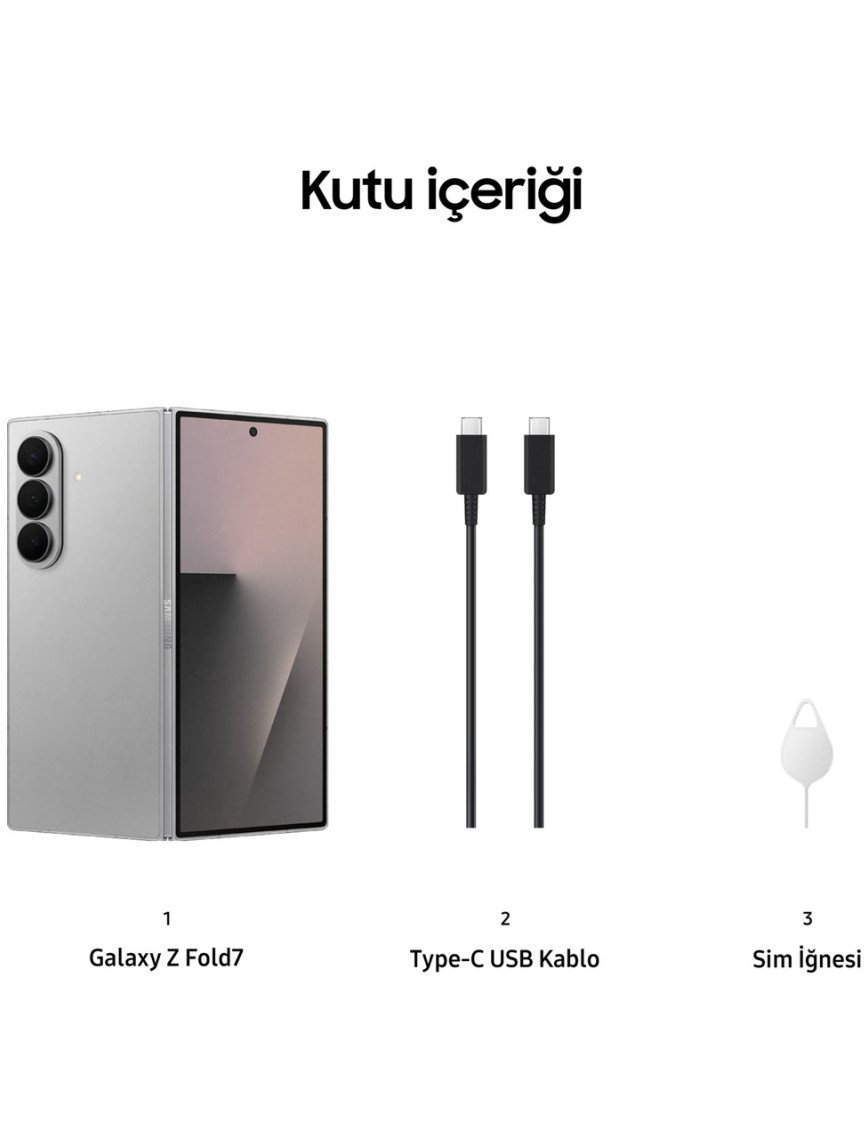 Samsung Galaxy Z Fold7 512 GB 12 GB Ram (Samsung Türkiye Garantili) Gümüş